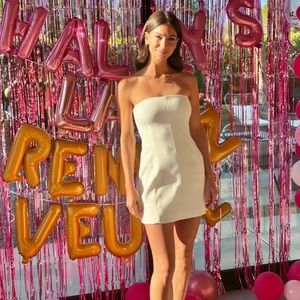 Meshki MACI Crepe Mini Dress - White